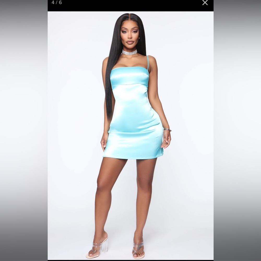 Blue Satin Dress 💙
